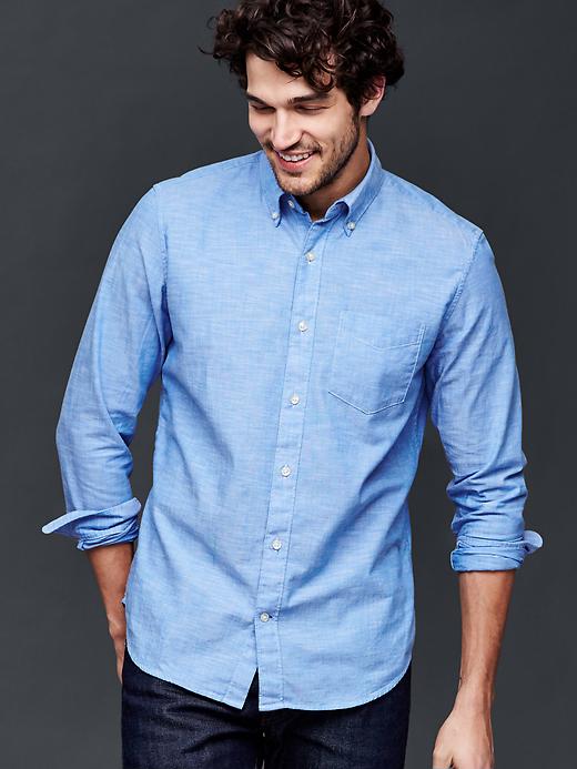Image number 7 showing, Clean chambray standard fit shirt