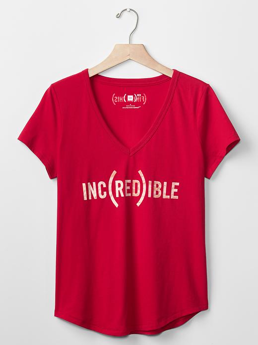 Image number 1 showing, Gap x (RED)&#153 word v-neck tee