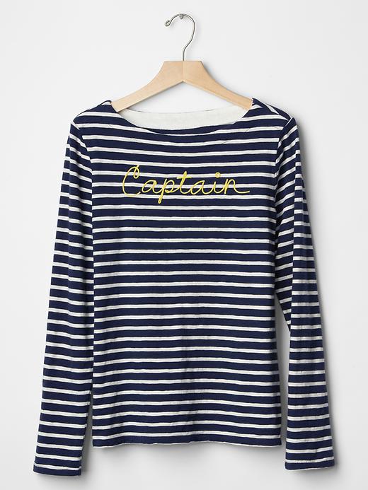 Image number 5 showing, Embroidered stripe long sleeve tee