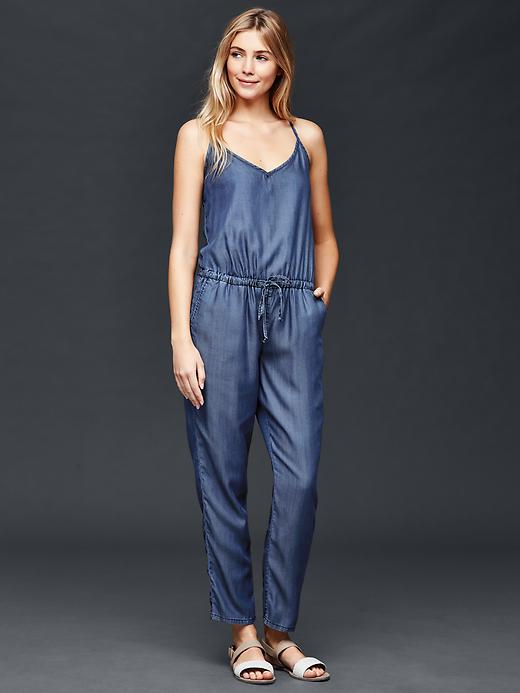 Image number 1 showing, 1969 TENCEL&#153 denim cami jumpsuit