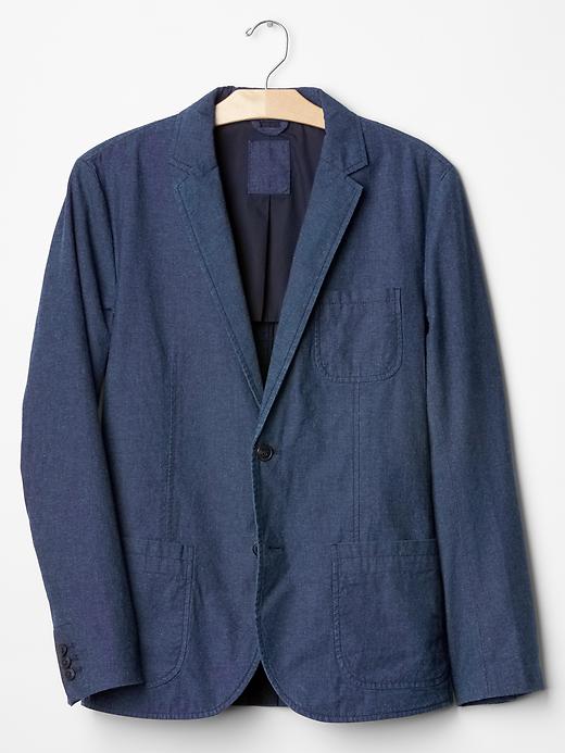 Image number 6 showing, Cotton indigo blazer