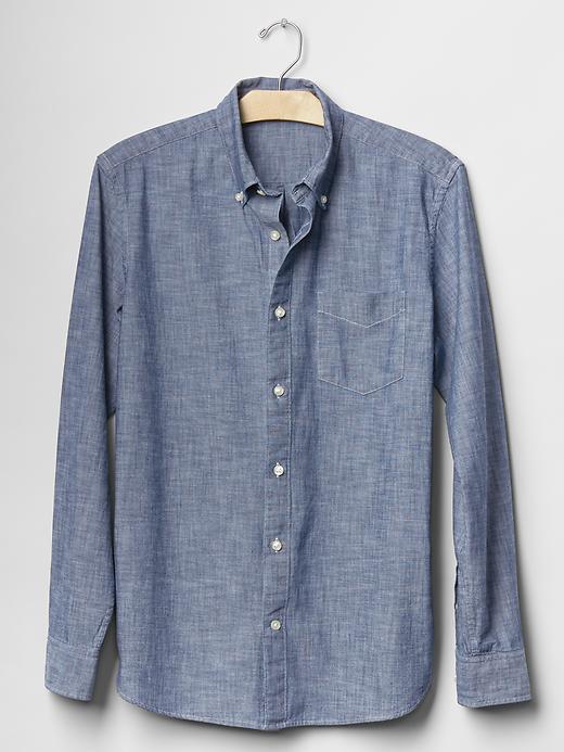 Image number 4 showing, Clean chambray standard fit shirt