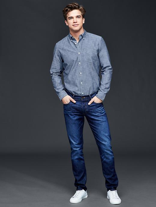 Image number 3 showing, Clean chambray standard fit shirt