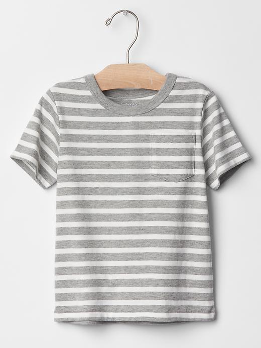 View large product image 1 of 1. Stripe pocket tee