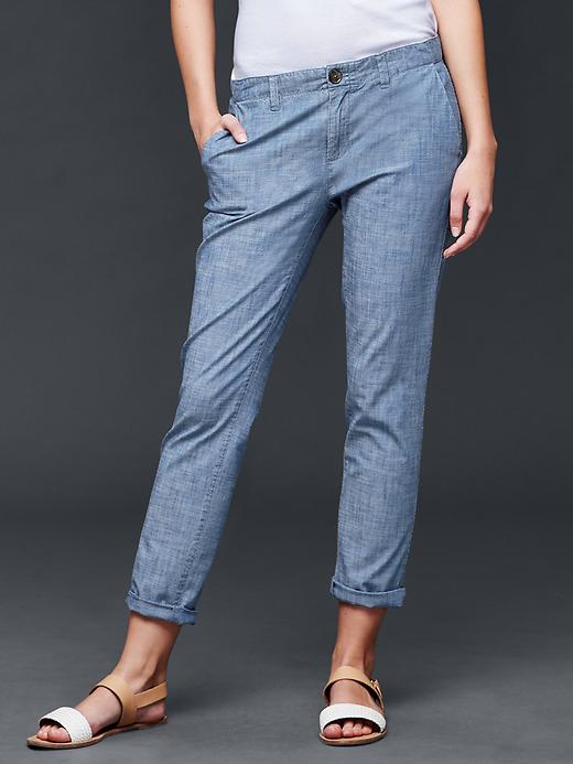 Image number 4 showing, Chambray girlfriend chino