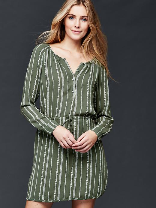 View large product image 1 of 1. Soft tie shirtdress