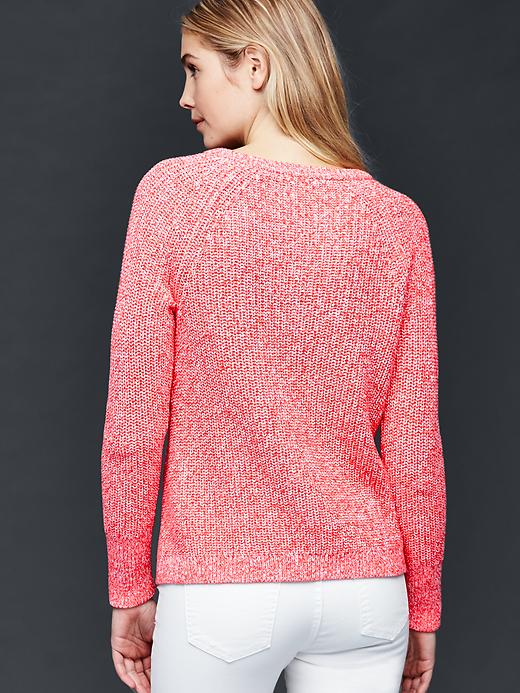 Image number 2 showing, Cotton marled side slits sweater