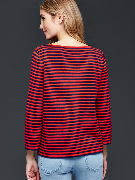Image number 2 showing, Nautical stripe bell sleeve sweater