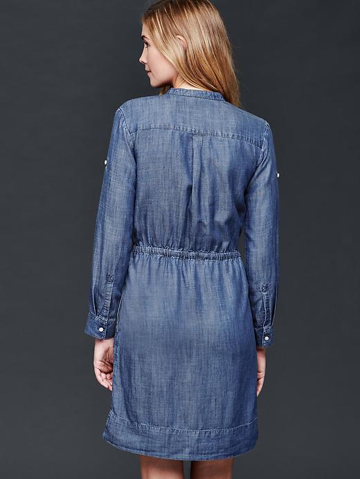 Image number 2 showing, TENCEL&#153 chambray utility dress