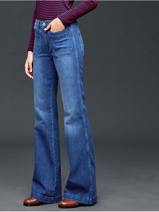 Image number 1 showing, AUTHENTIC 1969 patch pocket flare jeans