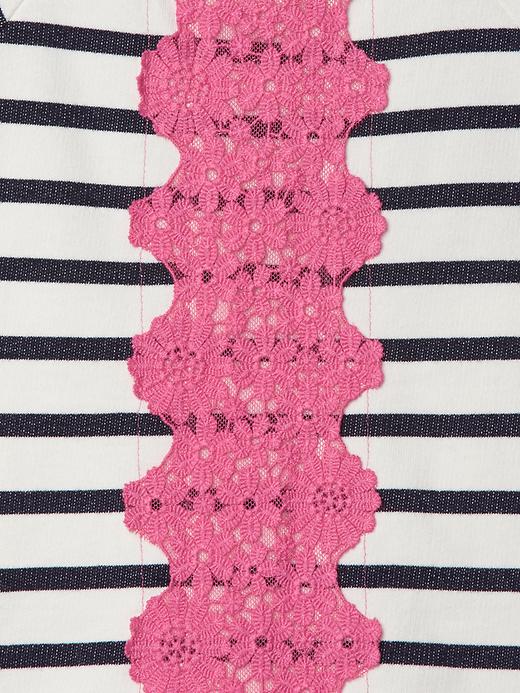 Image number 3 showing, Lacy stripe sweatshirt dress