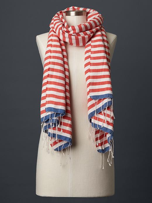 View large product image 1 of 1. Nautical stripe scarf