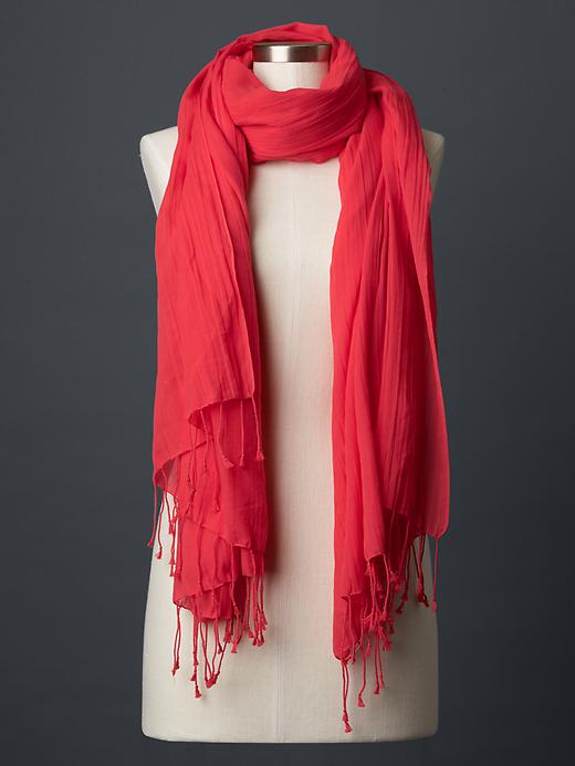 View large product image 1 of 1. Solid fringe scarf