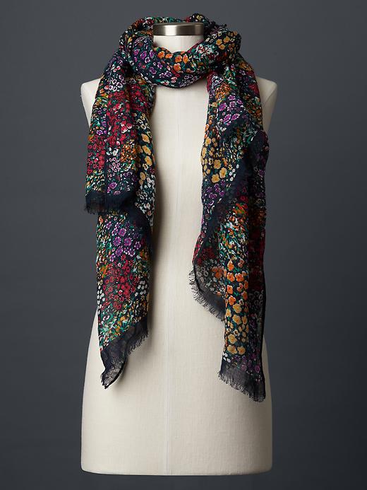 View large product image 1 of 1. Garden floral scarf