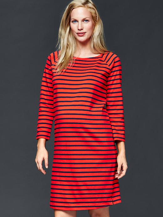 Image number 1 showing, Stripe boatneck shift dress
