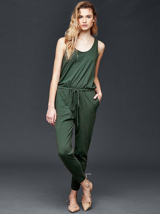 Image number 4 showing, Sleeveless tie jumpsuit
