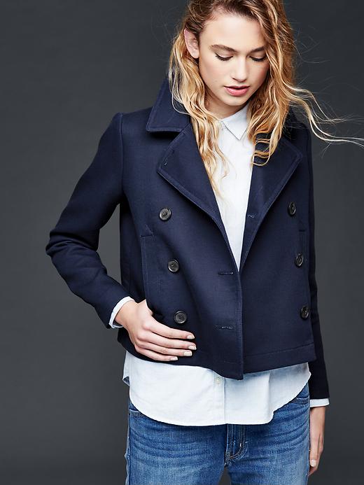 Image number 1 showing, Crop peacoat
