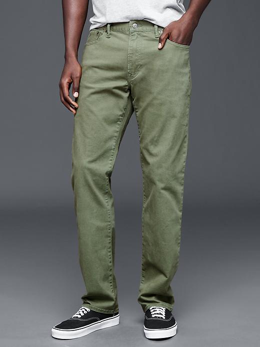 View large product image 1 of 1. Broken twill straight fit jeans