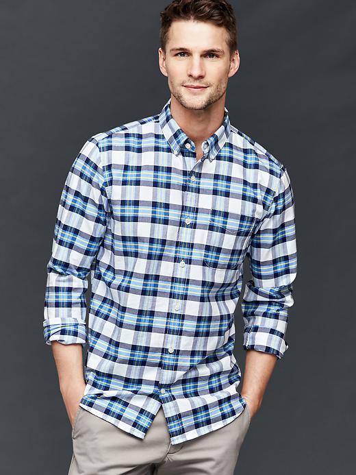 Image number 1 showing, Oxford plaid standard fit shirt