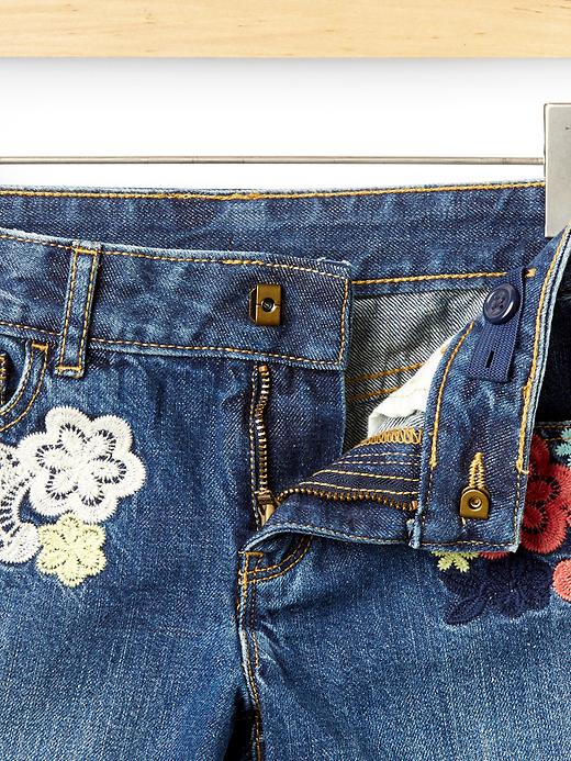 Image number 3 showing, 1969 floral patch denim midi shorts