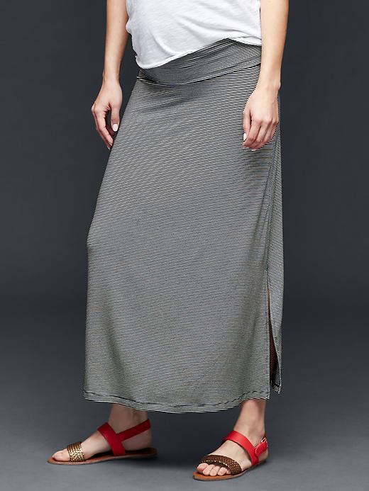 Image number 1 showing, Foldover stripe maxi skirt