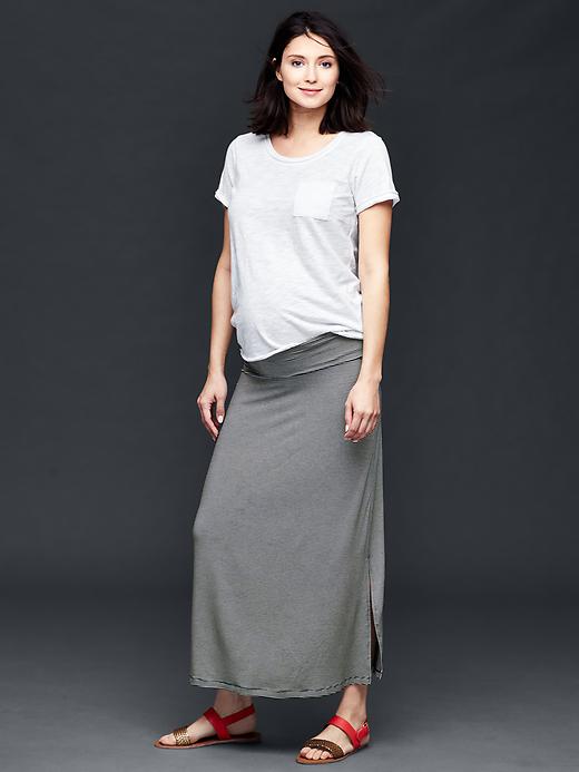 Image number 3 showing, Foldover stripe maxi skirt