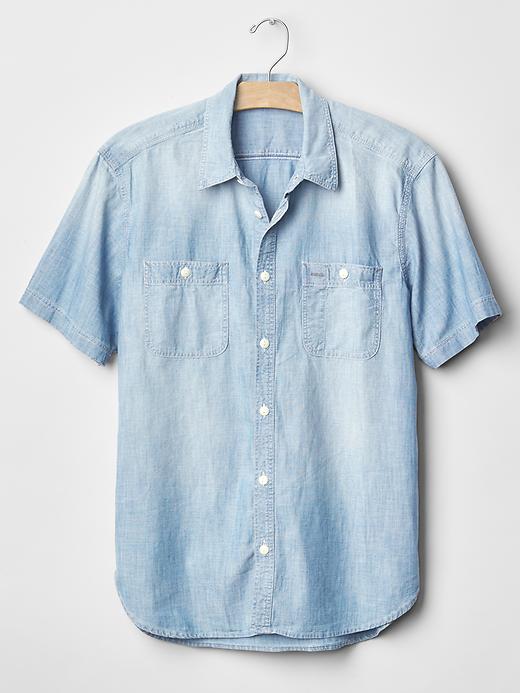 Image number 4 showing, 1969 chambray worker shirt
