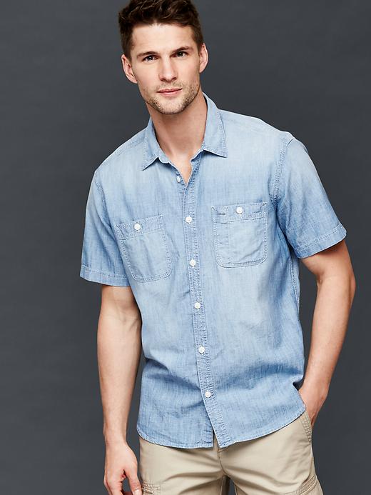 Image number 1 showing, 1969 chambray worker shirt