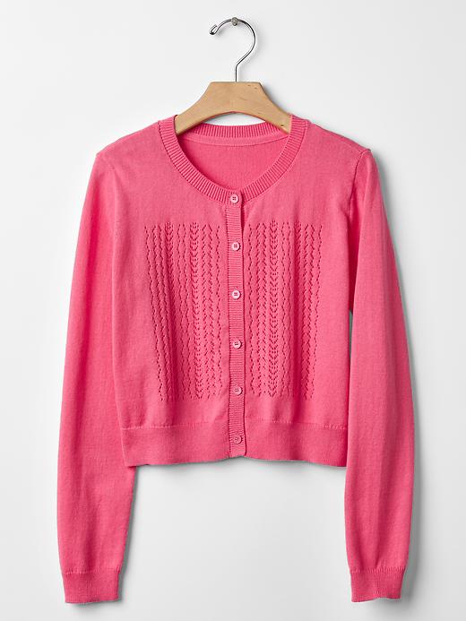 Image number 6 showing, Pointelle front cardigan