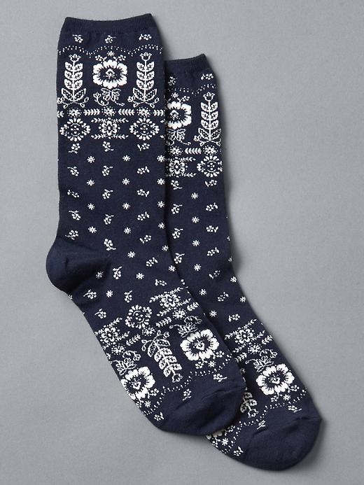 View large product image 1 of 1. Floral bandana socks