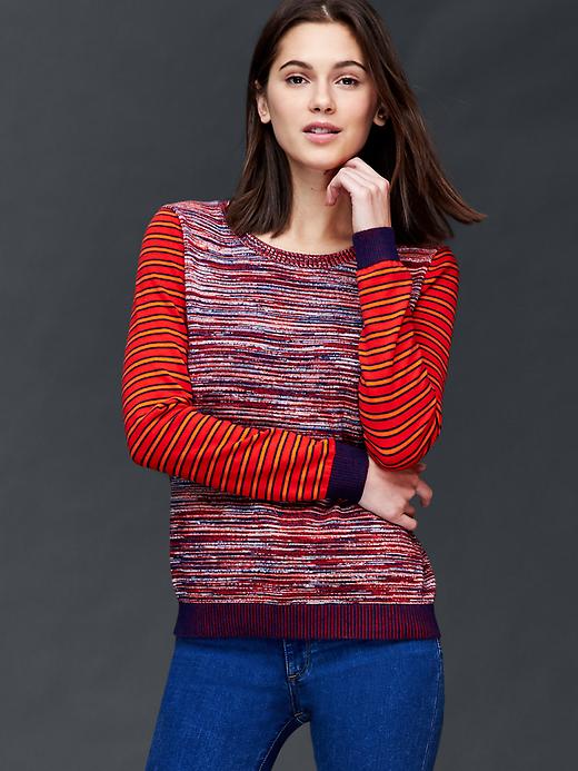 Image number 5 showing, Cotton marled stripe sweater