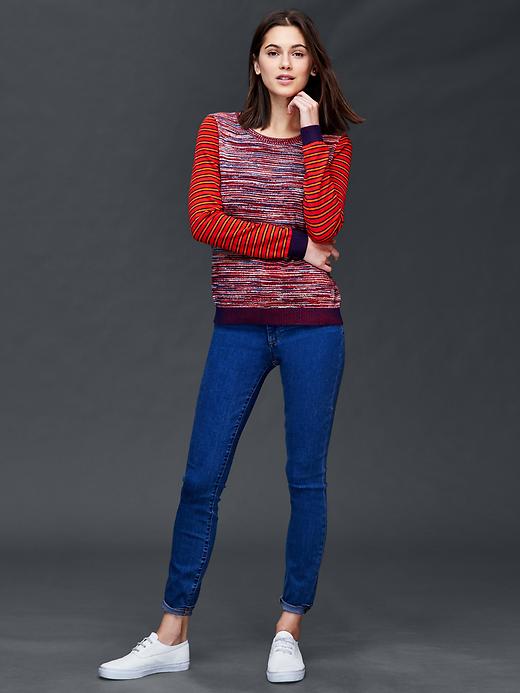 Image number 3 showing, Cotton marled stripe sweater