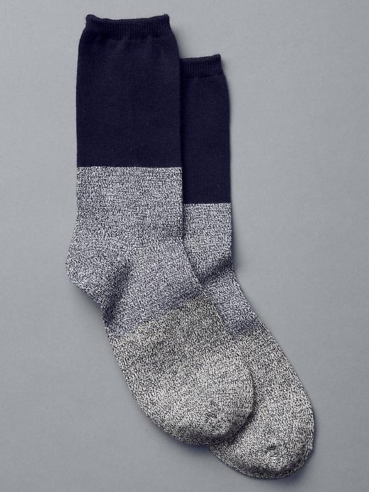 View large product image 1 of 1. Colorblock crew socks