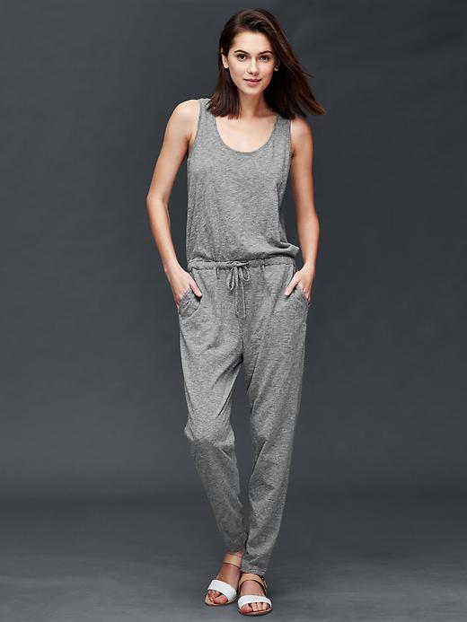 Image number 1 showing, Sleeveless tie jumpsuit