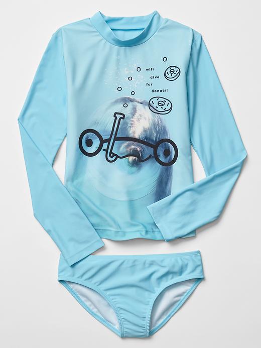 Image number 1 showing, Dolphin rashguard two-piece