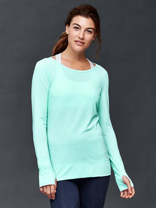 View large product image 1 of 6. GapFit Breathe ballet long sleeve tee