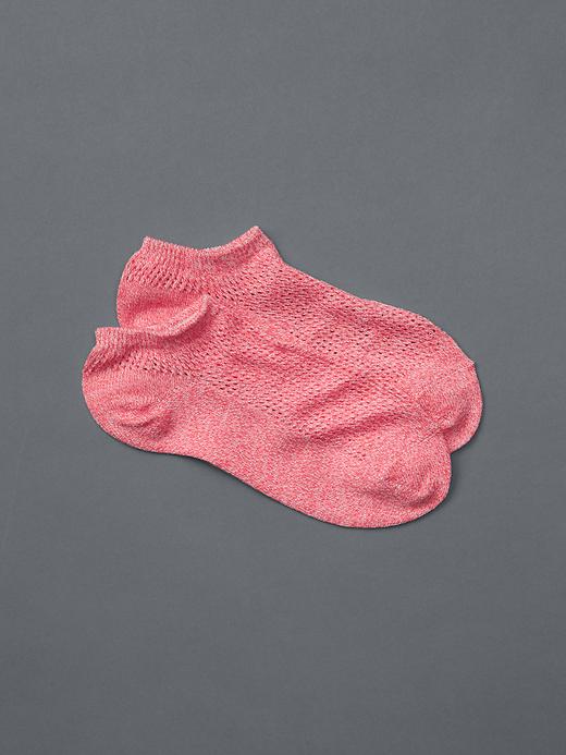 View large product image 1 of 1. Open-knit ankle socks