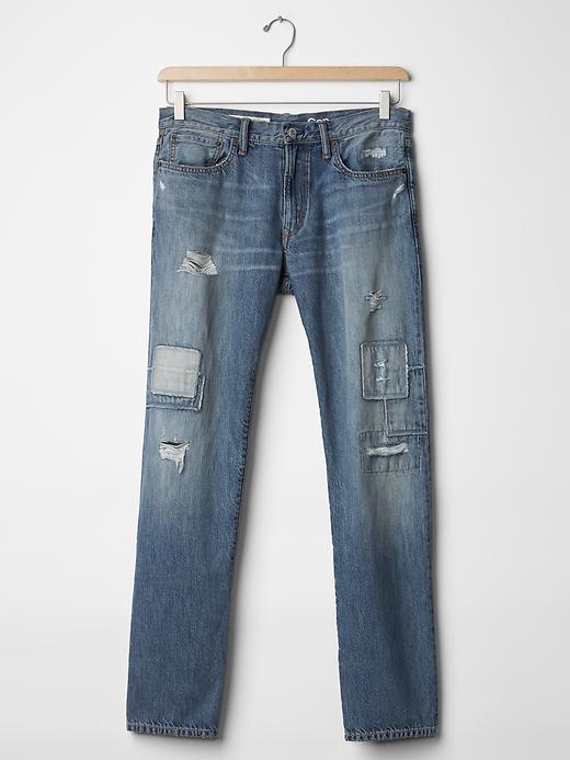 Image number 4 showing, ORIGINAL 1969 patchwork straight fit jeans