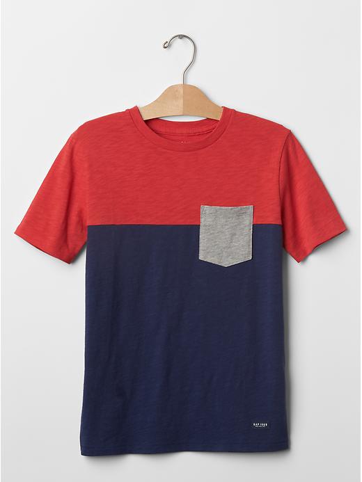 Gap Boys Colorblock Pocket Tee Size Xxl - Red Icon
