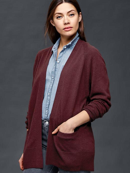 View large product image 1 of 1. Wool/cashmere open cardigan