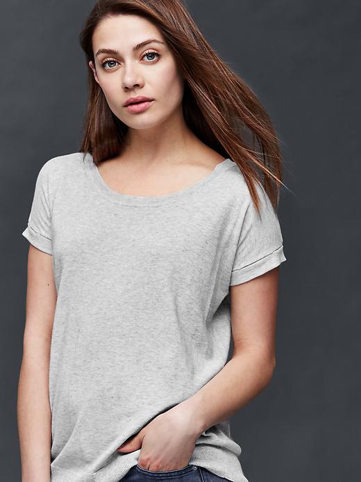 View large product image 1 of 1. Short sleeve dolman sweater