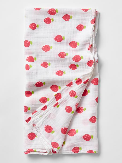 View large product image 1 of 1. babygap x aden + anais&#174 organic fruit swaddle blanket