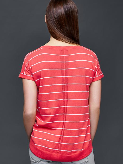 Image number 2 showing, Stripe short sleeve dolman sweater