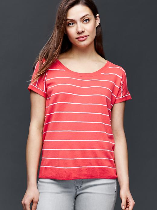 Image number 4 showing, Stripe short sleeve dolman sweater