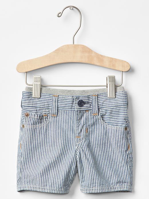 Image number 1 showing, 1969 pull-on railroad denim shorts