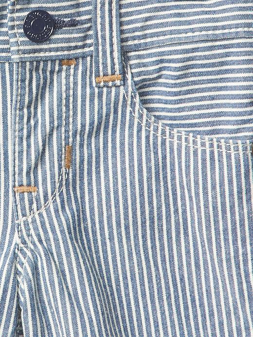 Image number 2 showing, 1969 pull-on railroad denim shorts
