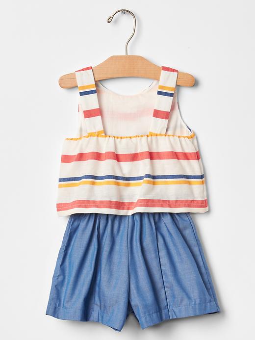 Image number 2 showing, Stripe two-tier romper