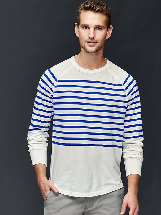 Image number 5 showing, Vintage wash stripe long sleeve t-shirt