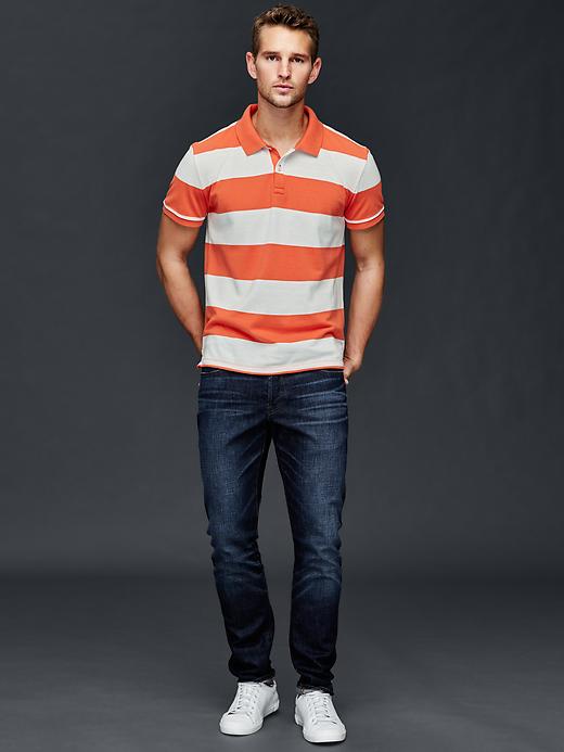 Image number 3 showing, Rugby stripe piqué polo