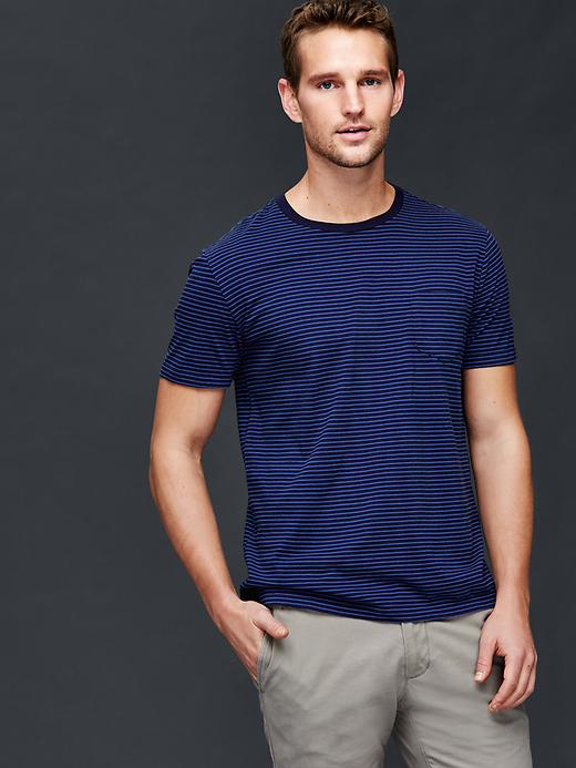 View large product image 1 of 1. Vintage wash stripe t-shirt